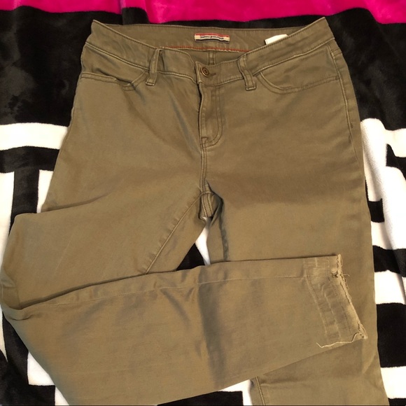 olive green skinny pants womens
